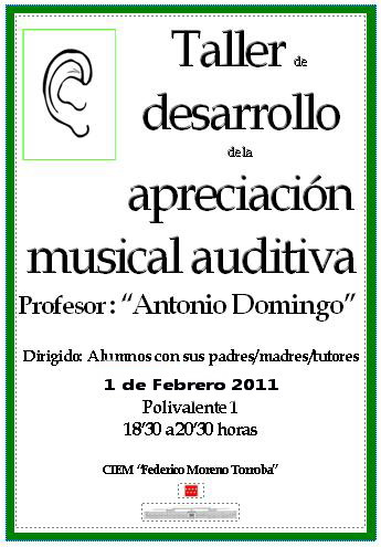 Taller de desarrollo de la apreciación musical auditiva, creado por Antonio Domingo.